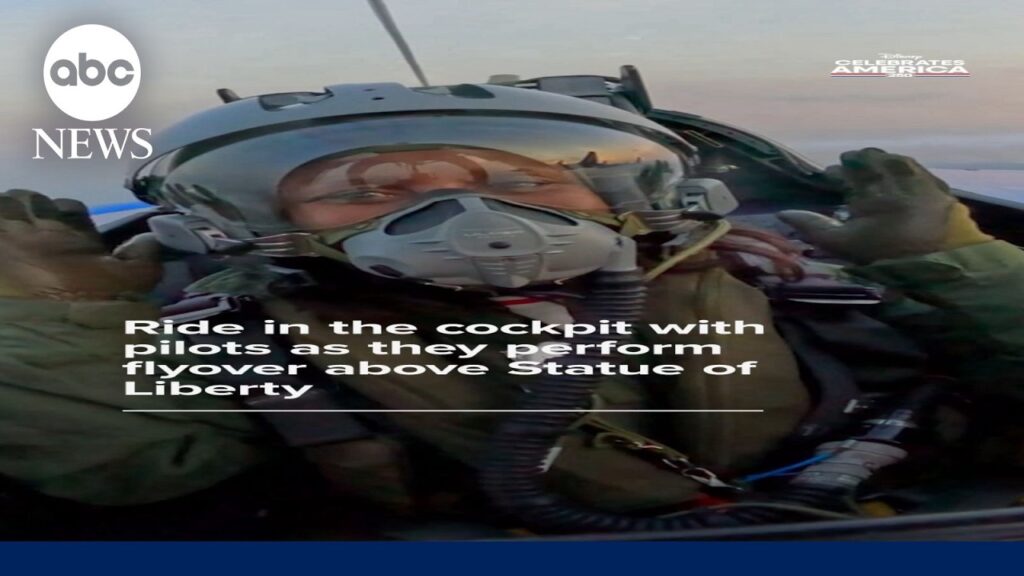 Ride in the cockpit with pilots as they perform flyover above Statue of Liberty