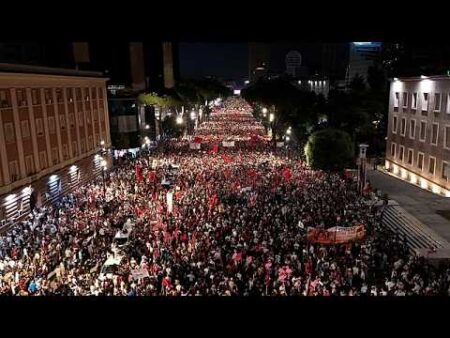 Thousands swarm the streets of Tirana in major ‘Pink Flamingo’ anti-government protests