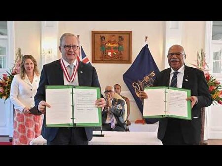 Australia and Fiji seal mutual defence pact in push to counter China in Pacific Australia and Fiji seal mutual defence pact in push to counter China in Pacific