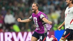 England’s Jordan Henderson undergoes surgery after suffering fracture while celebrating win over Mexico