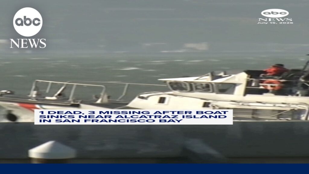 1 dead, 3 missing after boat sinks in San Francisco Bay