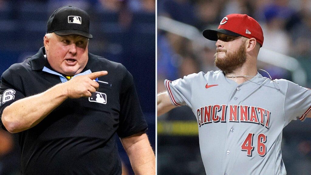 Cincinnati Reds pitcher rips ‘f—ing fata–’ umpire for getting in defender’s way on ground ball Cincinnati Reds pitcher rips ‘f—ing fata–’ umpire for getting in defender’s way on ground ball