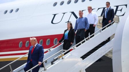 Trump pays emotional tribute to fallen Army Lt Tyler Feehan after flying grieving family on Air Force One