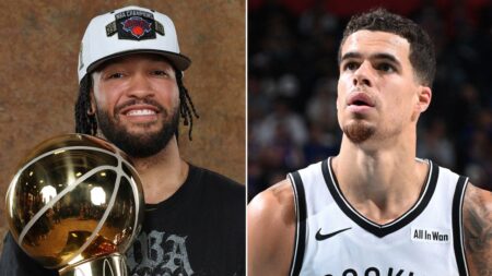 Jalen Brunson’s Knicks status on full display as he walks in venue with wife while Nets star checks guest list