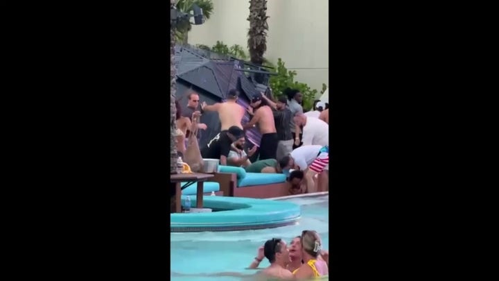 Powerful wind sends cabana frame crashing into pool crowd, injuring guests