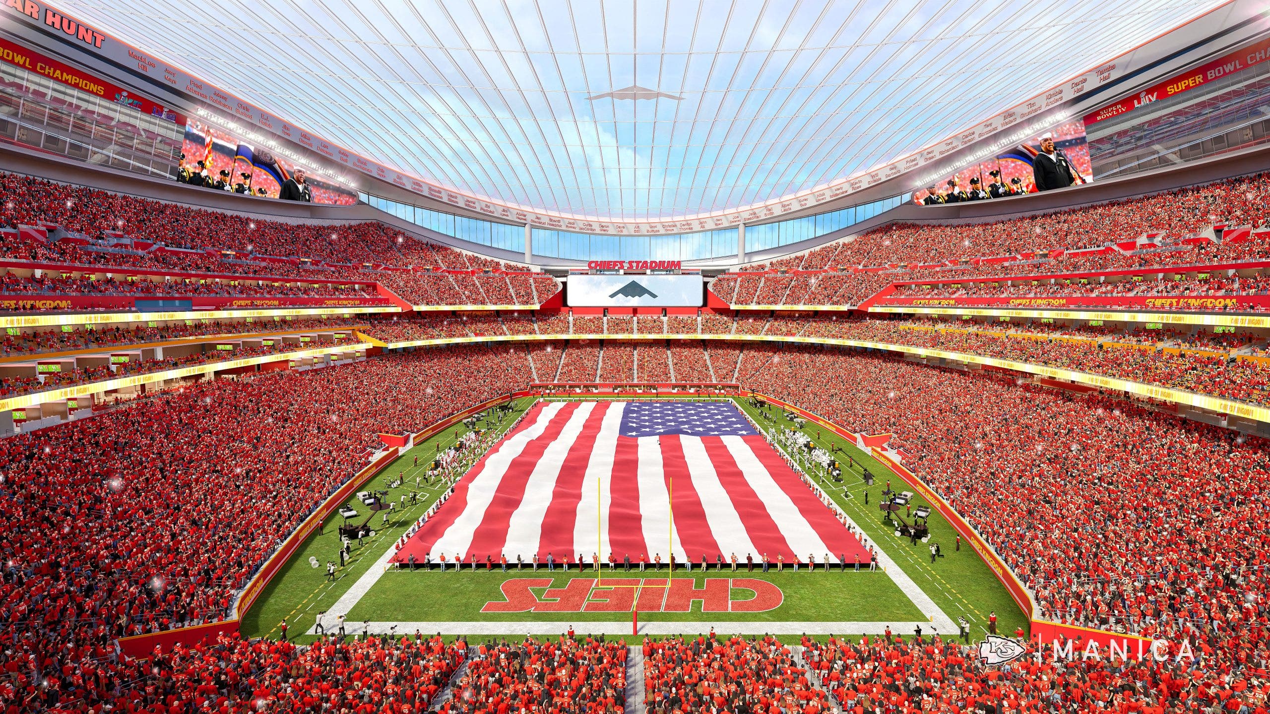 A rendering of the Chiefs' new stadium. (Photo courtesy of the Chiefs and MANICA.)