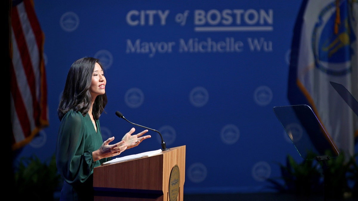 Michelle Wu speaking at an event.