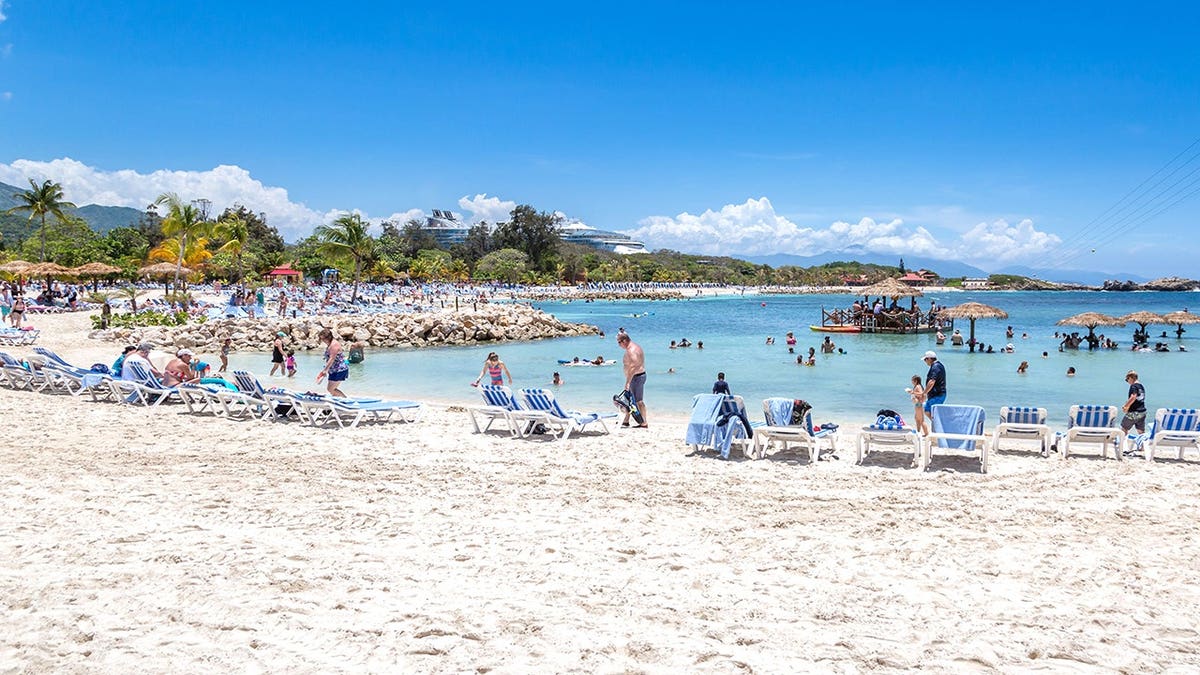 Labadee beach and Royal Caribbean cruise area in Haiti.