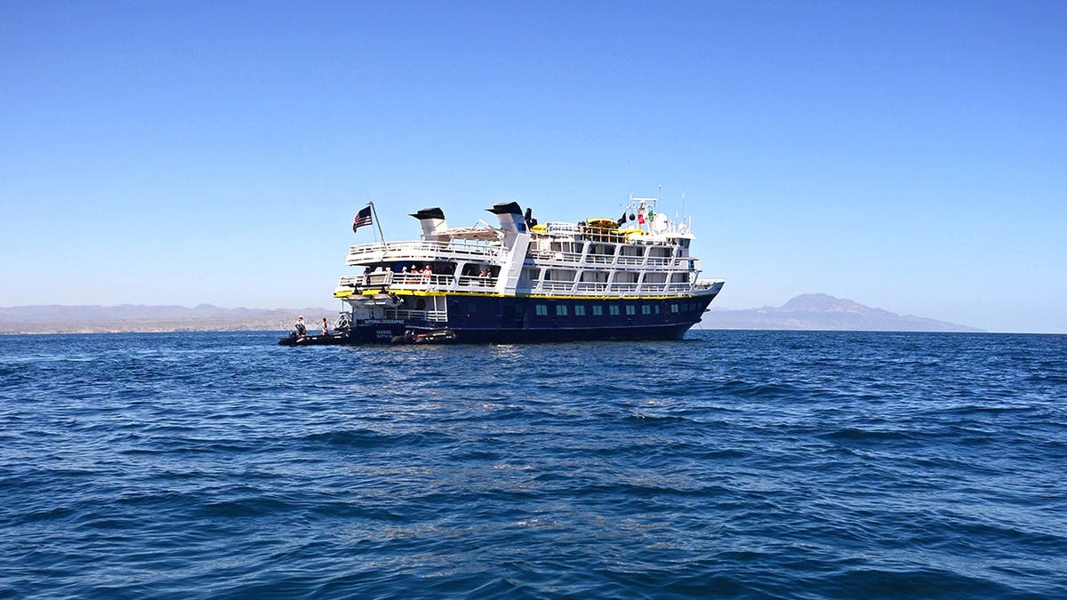 National Geographic Sea Bird boat in Sea of Cortez, Baja California Sur, Mexico