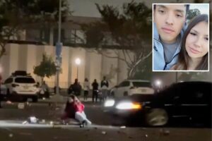Moron doing donuts crushes own girlfriend as she flies from car in wild video