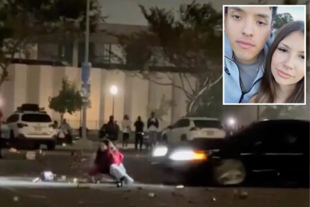 Moron doing donuts crushes own girlfriend as she flies from car in wild video