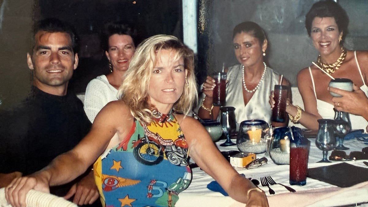 Joseph Perrulli and Nicole Brown Simpson having dinner with Kris Jenner and friends.