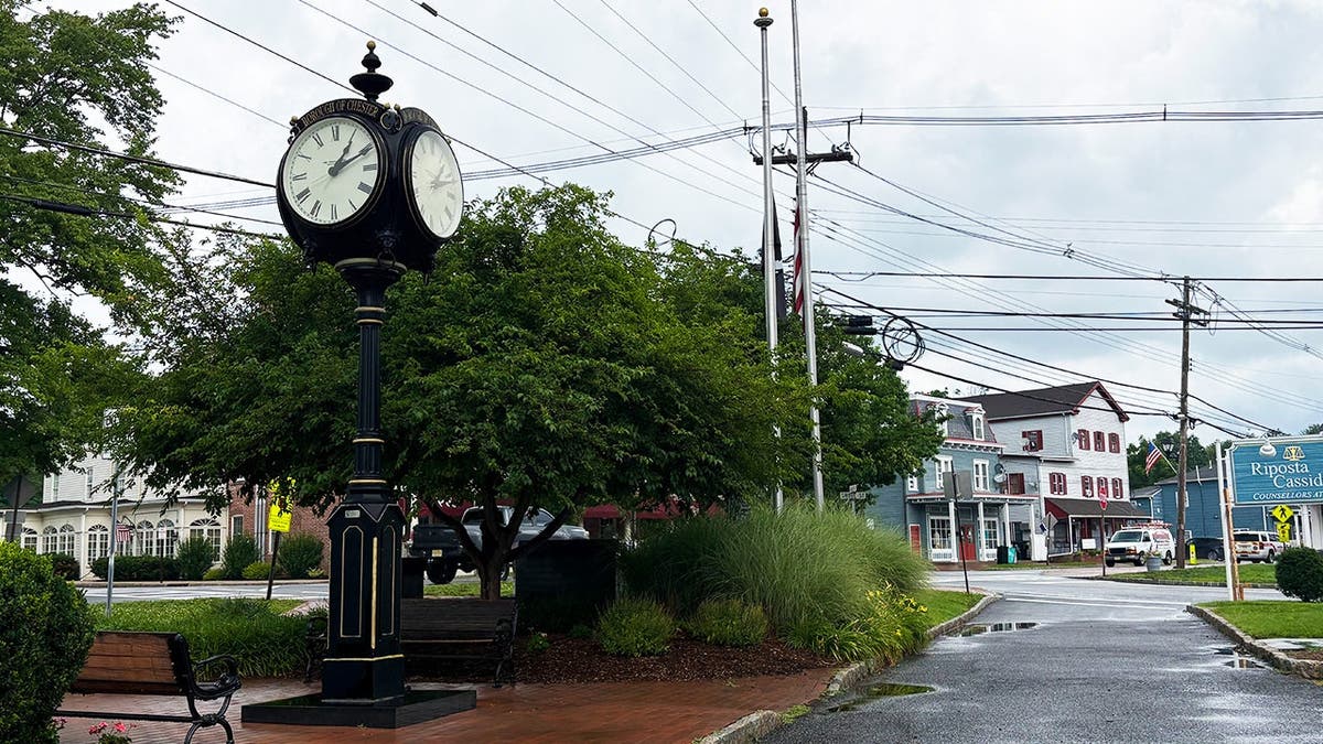 image shows Chester town clock
