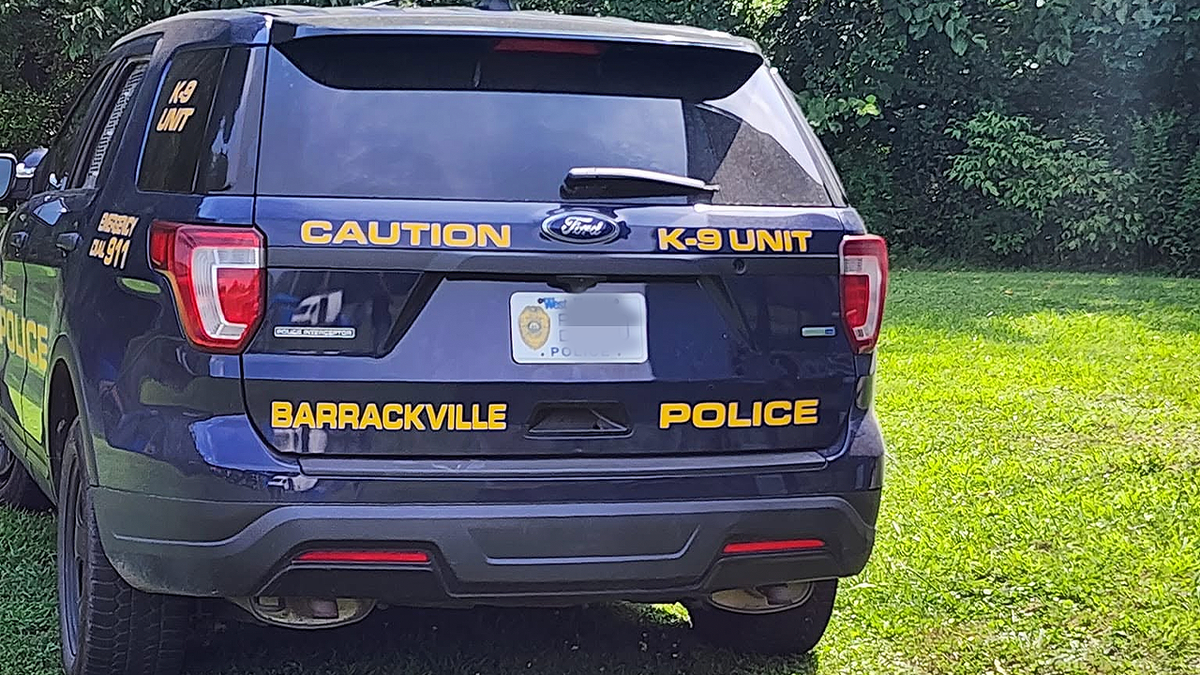 Barrackville Police Department K-9 patrol vehicle in Barrackville, West Virginia.
