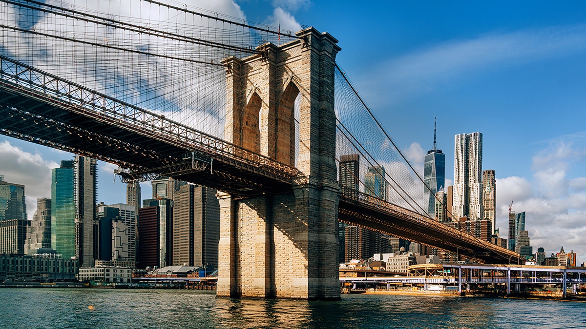 Brooklyn Bridge spanning over the East River.