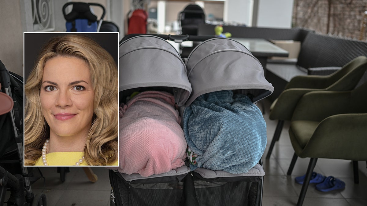 Director of the Georgia Division of Family & Children Services next to an image of baby strollers