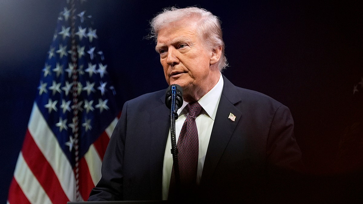 President Donald Trump speaking at the Religious Liberty Commission hearing in Washington