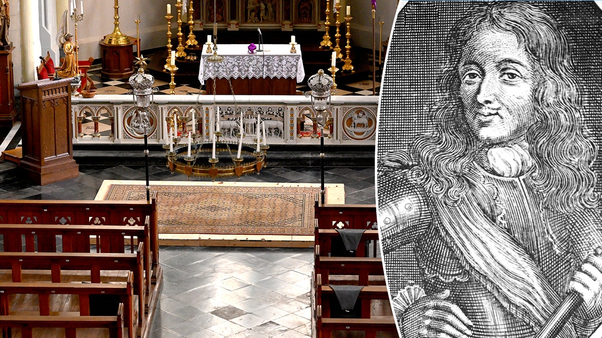 Aerial of altar, portrait of D'art