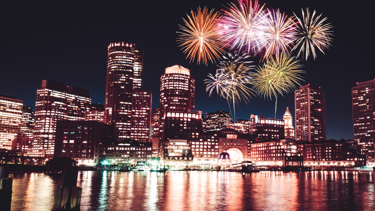 Fireworks over Boston Harbor