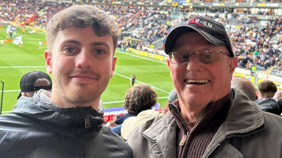 Jacob Allmendinger with grandad Geoff Golliker.