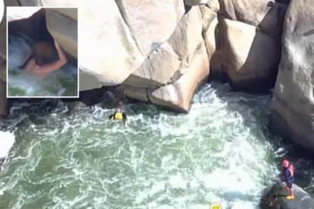 Heart-pounding moment woman rescued from SoCal river after falling into raging rapid