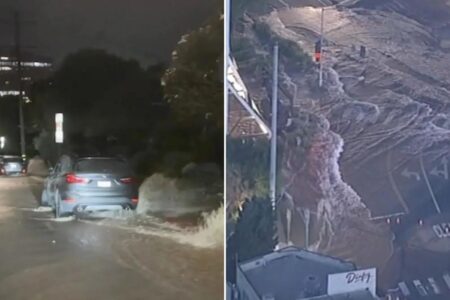 Horrific flooding creates rushing rivers in West Hollywood