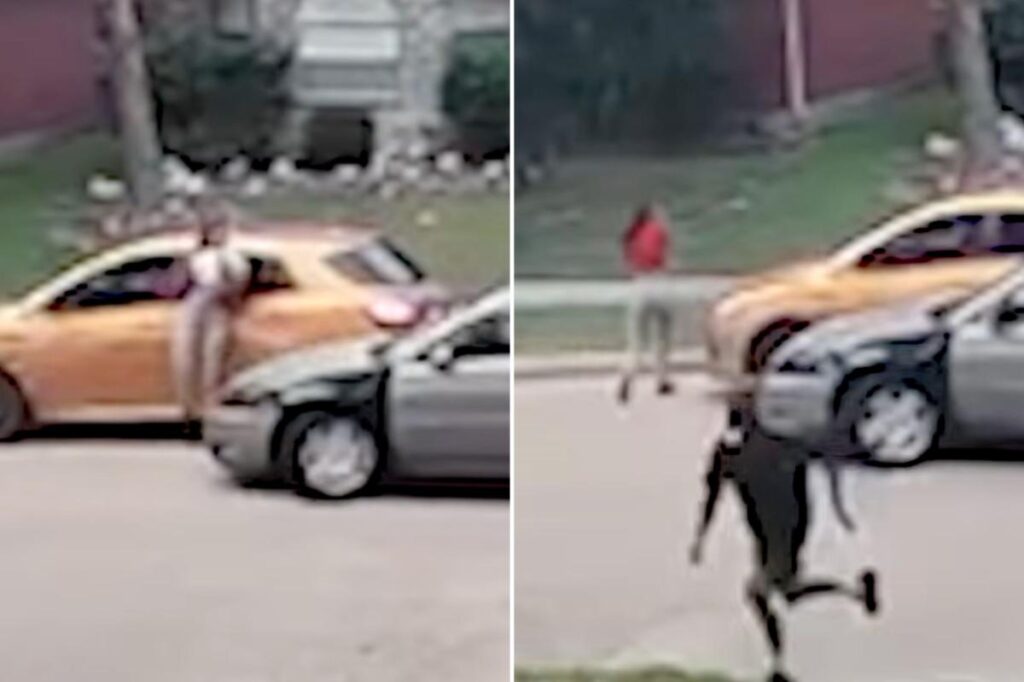 Chaotic moment Texas DoorDash driver gets hit by suspect fleeing from police — and still makes delivery