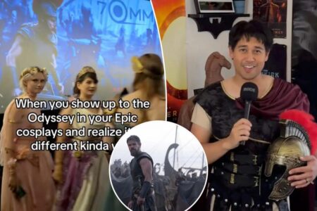 It’s all Greek to me —’The Odyssey’ fanatics sport togas and armor as they go wild for hyped movie It’s all Greek to me —’The Odyssey’ fanatics sport togas and armor as they go wild for hyped movie