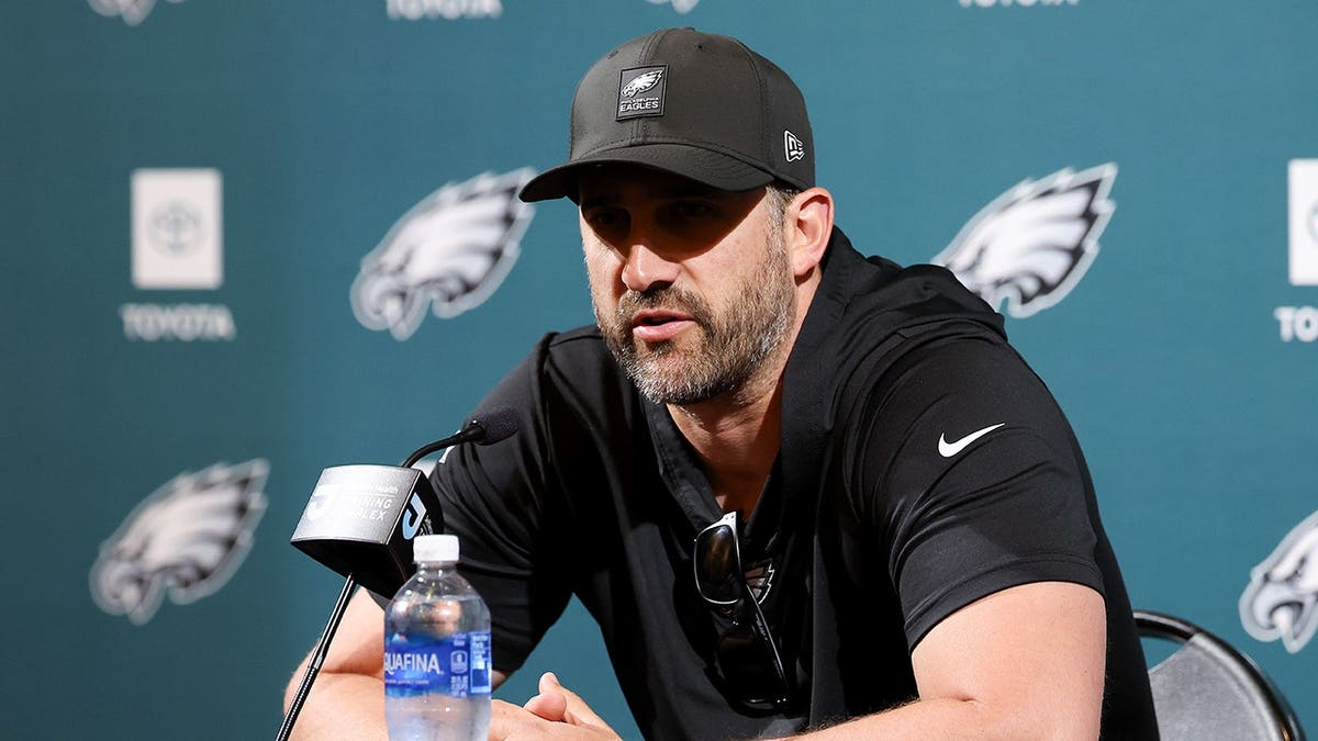 Nick Sirianni speaks with media during Eagles minicamp.