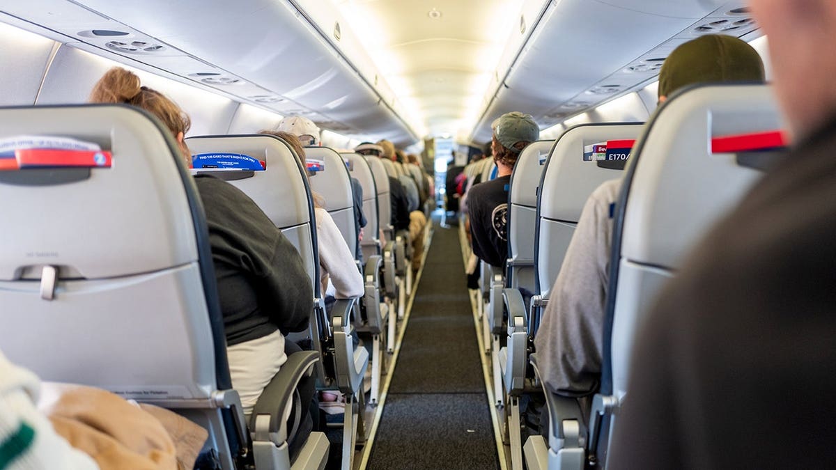 View down center of the cabin plane