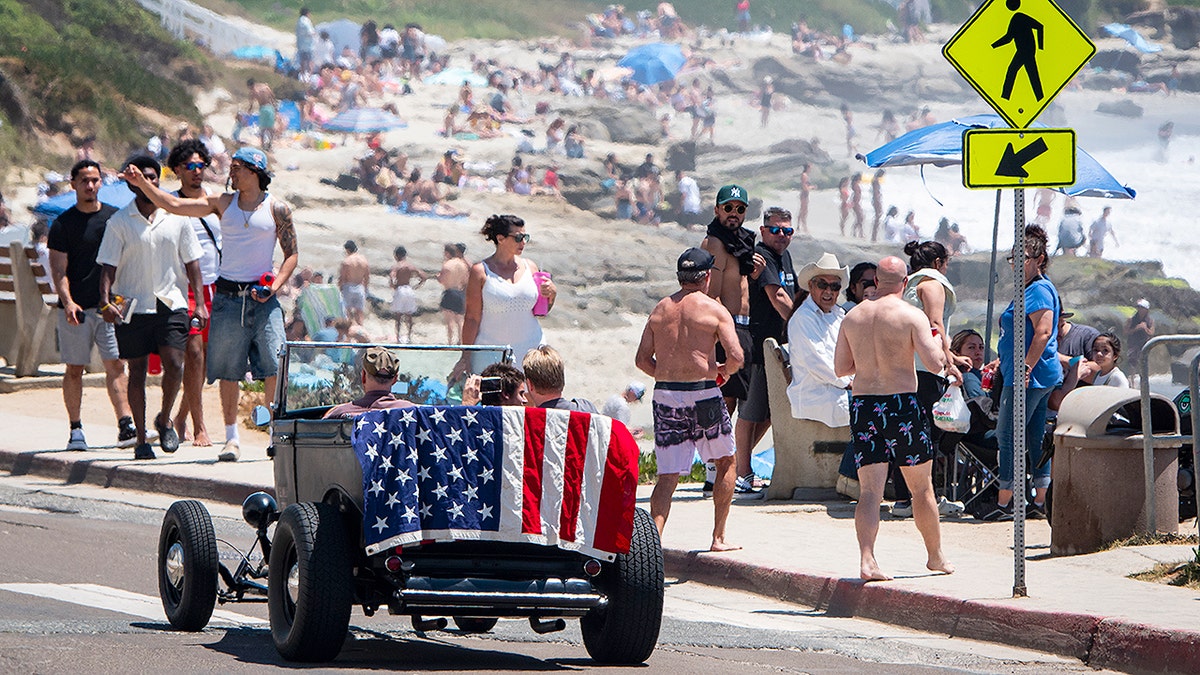 People is San Diego celebrate the Fourth of July
