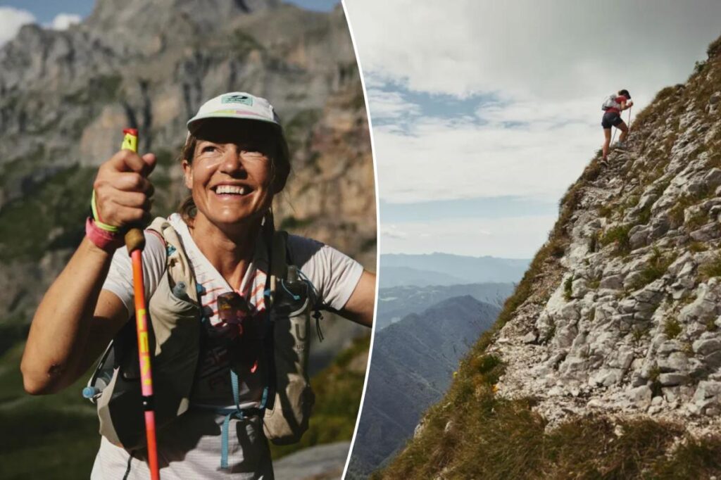 42-year-old woman on track to set a running world record — and beat male rivals — in the Alps
