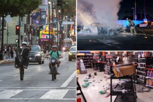 Apocalyptic scenes as out-of-control street takeovers unleash carnage across LA Apocalyptic scenes as out-of-control street takeovers unleash carnage across LA