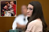 Cora, Dawson and Callan Clancy seen snuggling on the couch together in undated photo; Lindsay Clancy seen looking over her shoulder during her murder trial