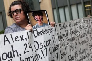 Grieving parents confront Meta outside California courtroom: ‘My son was killed’
