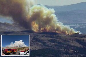 Hawk Fire explodes on California border as evacuation warnings issued