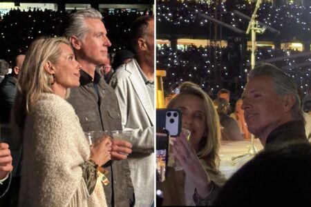 Gavin Newsom and wife Jennifer take a night off as they’re caught partying at Noah Kahan concert