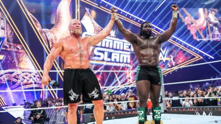 Oba Femi shows the future of WWE is here as he takes down Brock Lesnar in Hell in a Cell match at SummerSlam Oba Femi shows the future of WWE is here as he takes down Brock Lesnar in Hell in a Cell match at SummerSlam