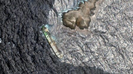 Satellite images show evidence of oil leak spreading from sanctioned vessel near Oman