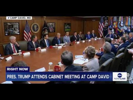 President Trump attends cabinet meeting at Camp David: LIVE