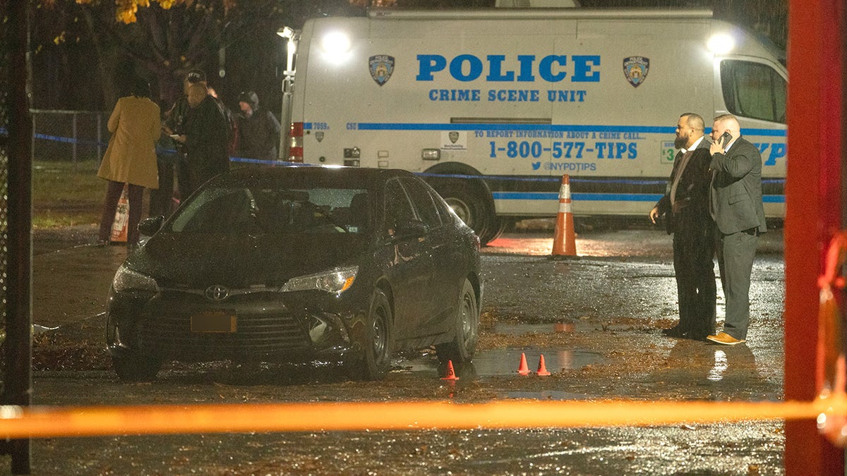 NYPD officers and detectives investigate after Chase Lackard, son of Deputy Police Commssioner of Mount Vernon was shot and wounded by police