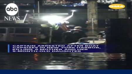 Captain arrested after boat capsizes in NY harbor, killing at least 2