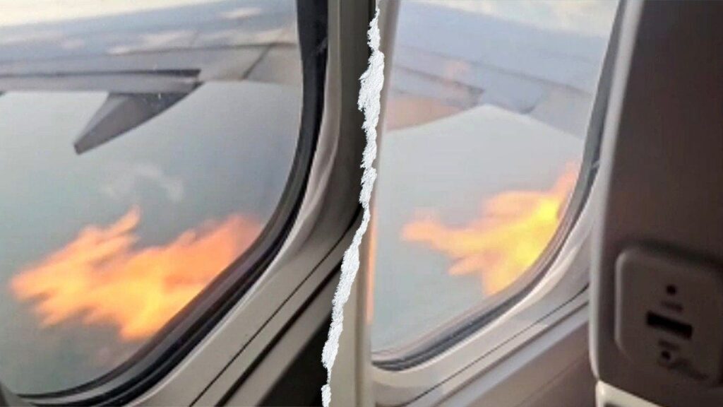Flames shoot from American Airlines flight before emergency landing