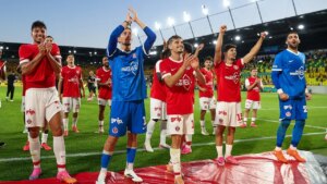 Nazi salutes apparently directed at Israel soccer team fans during UEFA Conference League elimination match Nazi salutes apparently directed at Israel soccer team fans during UEFA Conference League elimination match