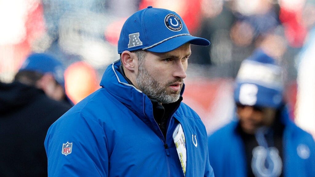 Colts coach gets wiped out on sideline during preseason game in painful scene