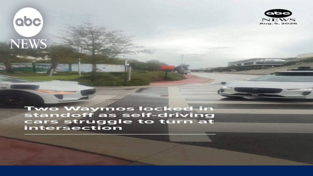 Waymos locked in standoff after self-driving cars struggle to turn at intersection