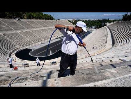 Panathenaic Stadium’s marble regains its shine: First cleaning of Greek arena in a century