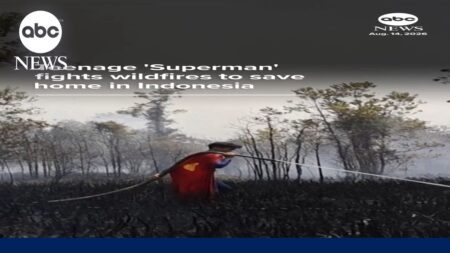 Teenage ‘Superman’ fights wildfires to save home in Indonesia