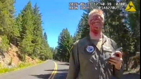 Bloodied, ejected Marine Corps pilot seen calm and collected after Washington crash destroys aircraft