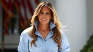 ‘I heard you missed me’: Melania Trump turns heads in patriotic Rose Garden look for major announcement